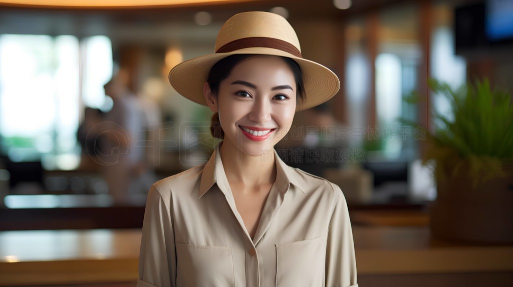 酒店服務(wù)員肖像攝影圖片