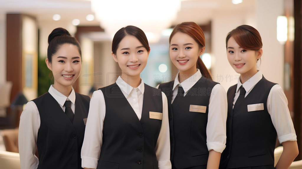 多人酒店服務(wù)人員群像攝影圖片