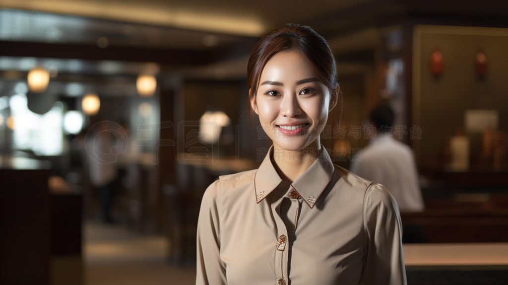 酒店服務(wù)員肖像攝影圖片